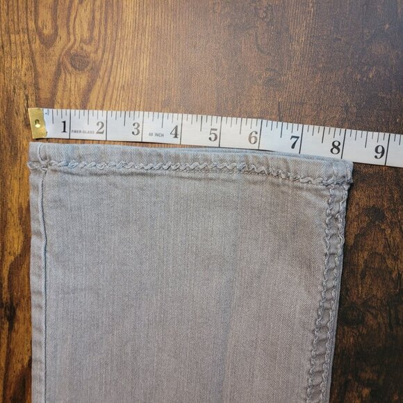 Zana Di Jeans Women 9 Bootcut Low Rise Button Flap Embellished Gray Thick Stitch - Picture 10 of 11